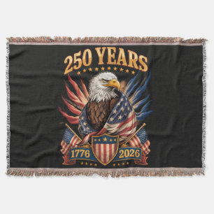 250 Years American 250th Anniversary Usa Patriotic Throw Blanket