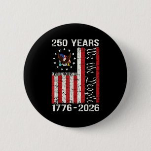 250 Years american 250th anniversary usa us flag 4 6 Cm Round Badge
