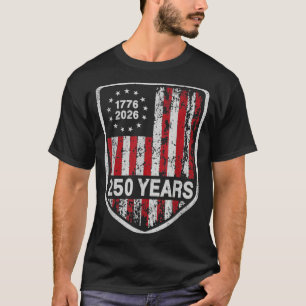 250 Years American 250th Anniversary USA US Flag T-Shirt