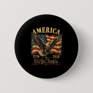 250 years american anniversary 1776-2026 usa flag 6 cm round badge