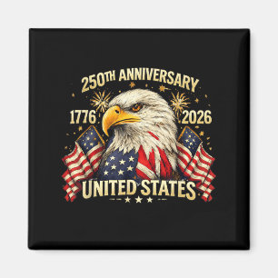 250 Years American Anniversary 1776-2026 USA Flag Magnet
