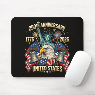 250 Years American Anniversary 1776-2026 USA Flag Mouse Pad