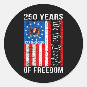 250 Years american anniversary 250th usa us flag 4 Classic Round Sticker