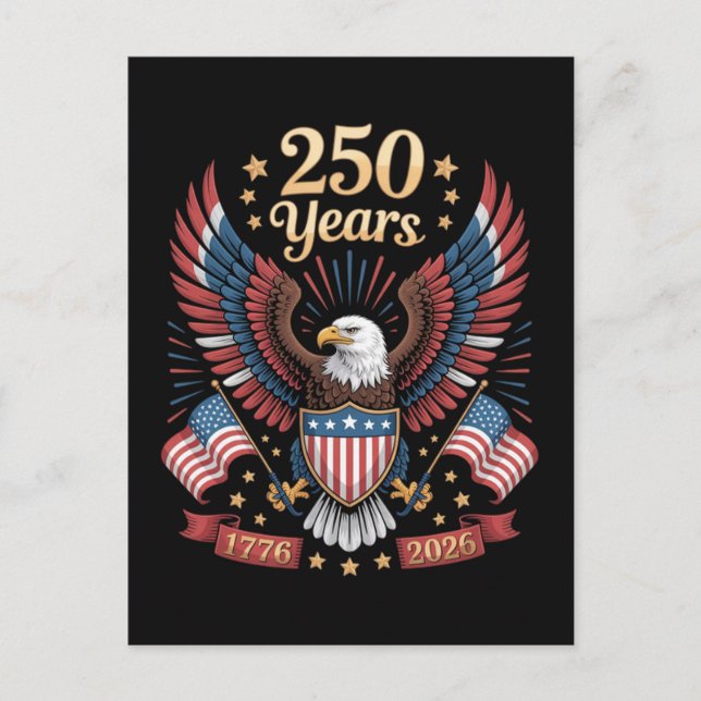 250 Years American Anniversary  Postcard (Front)
