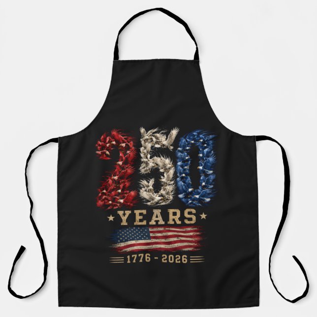 250 Years American Eagle Flag Patriotic  Apron (Front)