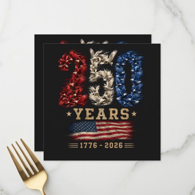 250 Years American Eagle Flag Patriotic  Menu (Front/Back In Situ)