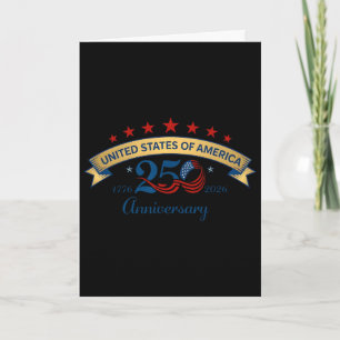250 Years American Flag 1776-2026 250th Birthday 4 Card