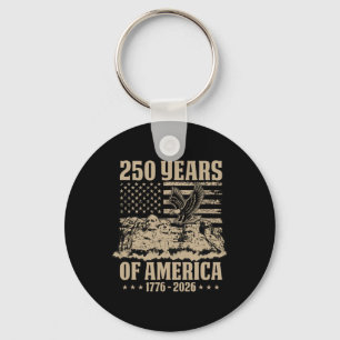 250 Years American Flag 1776-2026 250th Birthday 4 Key Ring