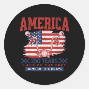250 Years American Flag 250th Anniversary Clic Classic Round Sticker