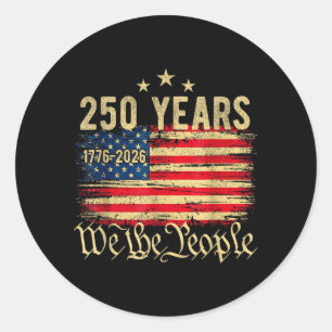 250 Years American Flag 250th Anniversary USA 4th Classic Round Sticker