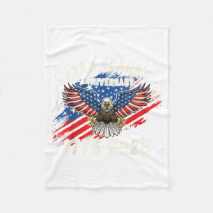 250 Years American Flag Patriotic Eagle 250th USA Fleece Blanket