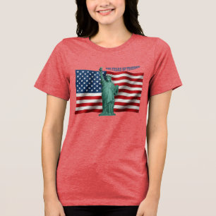 250 Years American Flag with the Statue of Liberty Tri-Blend Shirt