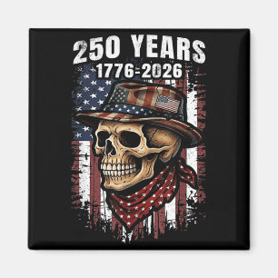 250 Years American Skull Skeleton Patriotic Magnet