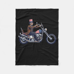 250 Years Anniversary 16th President Motorcycle Fleece Blanket