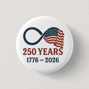 250 Years Anniversary 1776-2026 USA Patriotic 3 Cm Round Badge