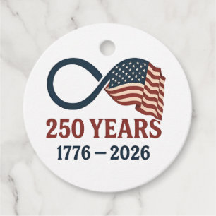 250 Years Anniversary 1776-2026 USA Patriotic Favour Tags