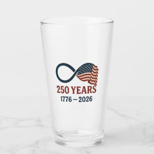 250 Years Anniversary 1776-2026 USA Patriotic Glass