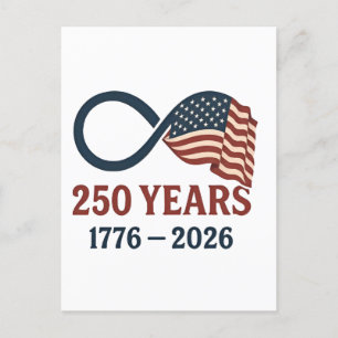 250 Years Anniversary 1776-2026 USA Patriotic  Holiday Postcard