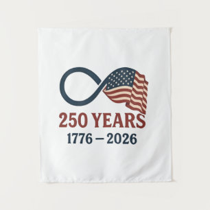 250 Years Anniversary 1776-2026 USA Patriotic Tapestry