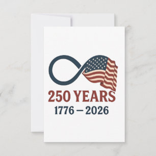 250 Years Anniversary 1776-2026 USA Patriotic Thank You Card