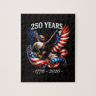250 Years Anniversary Eagle American Flag Jigsaw Puzzle