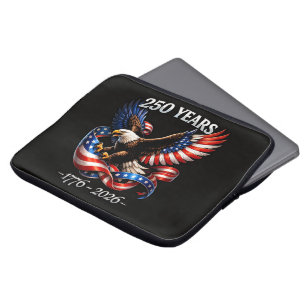 250 Years Anniversary Eagle American Flag Laptop Sleeve