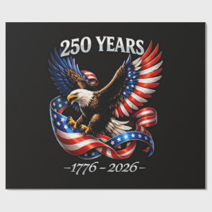 250 Years Anniversary Eagle American Flag Wrapping Paper
