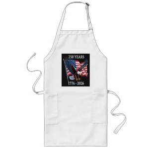 250 Years Anniversary Usa American Flag 1776-2026 Long Apron