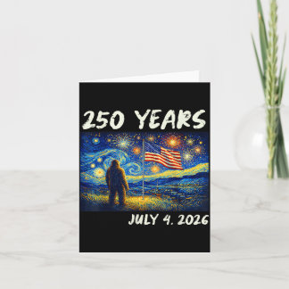 250 Years Bigfoot American Flag 4th July 250th Card