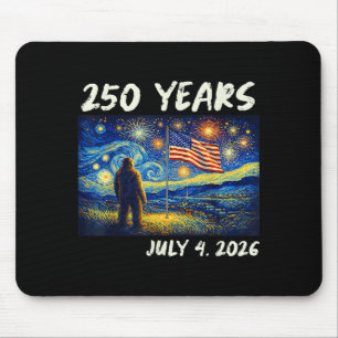 250 Years Bigfoot American Flag 4th July 250th Mouse Pad