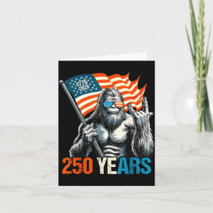 250 years bigfoot rock usa flag patriotic 250th card