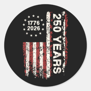 250 Years Birthday 4th July Independence Day Classic Round Sticker