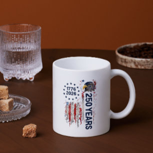 250 Years Celebration Grungy American Flag Eagle Coffee Mug