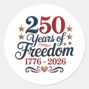 250 Years Classic Round Sticker