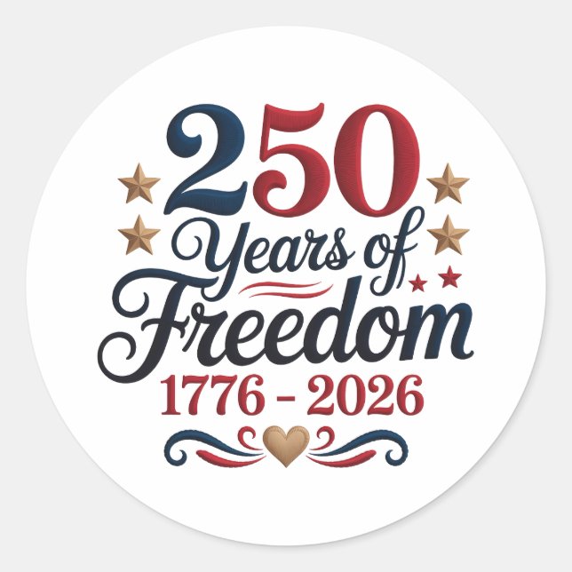 250 Years Classic Round Sticker (Front)