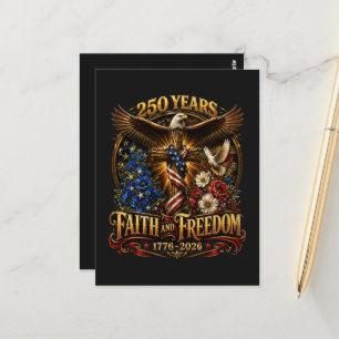 250 Years Faith And Freedom America Postcard
