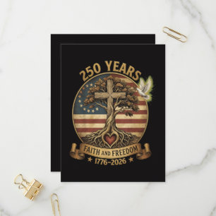 250 Years Faith and Freedom Christian Invitation Postcard