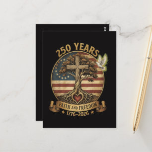 250 Years Faith and Freedom Christian  Postcard