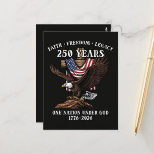 250 Years Faith Freedom Legacy Eagle Postcard