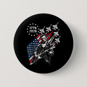250 Years Fighter Jets Flag Abe Lincoln Playing 6 Cm Round Badge