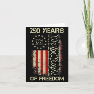 250 Years Freedom 1776-2026 250th Birthday USA Card