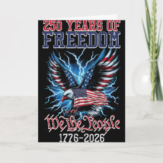 250 Years Freedom American Us Flag 250th Anniversa Card