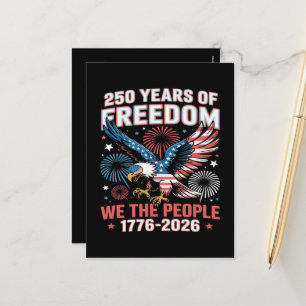 250 Years Freedom Eagle 250th Anniversary USA Holiday Postcard