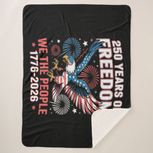 250 Years Freedom Eagle 250th Anniversary USA Sherpa Blanket