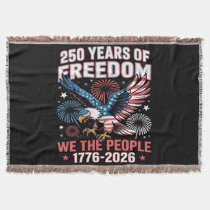 250 Years Freedom Eagle 250th Anniversary USA Throw Blanket