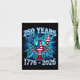 250 Years Independence Day Lobster Patriotic USA Card