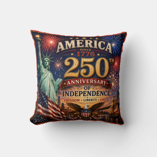 250 Years Independence July 4th Celebration Cushion (Front)