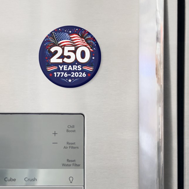 250 Years Independence Patriotic Fireworks Blue  Magnet (In Situ (Fridge))