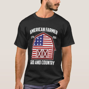 250 Years July 4th America Farming USA Flag Barn 1 T-Shirt