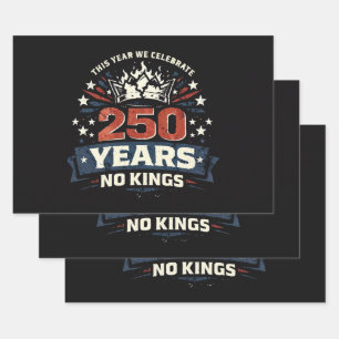 250 Years No Kings Patriotic Wrapping Paper Sheet